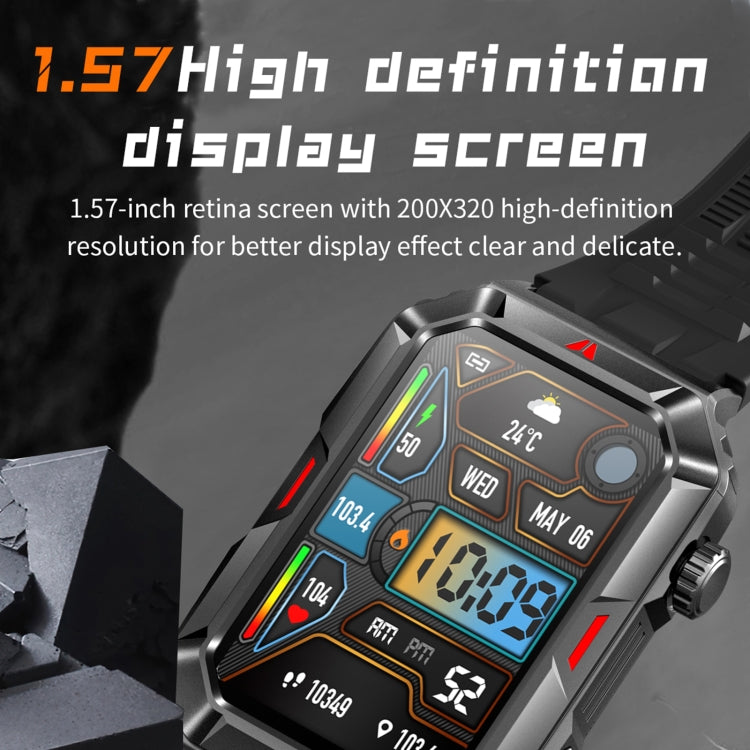 CF26 1.57inch BT5.2 Smart Bracelet Support Sleep Detection, Style:Silicone Strap(Silver) by buy2fix