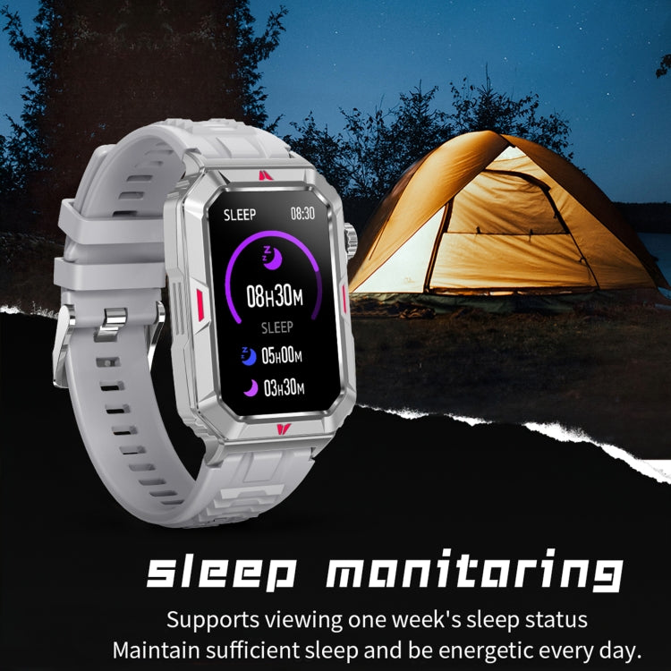 CF26 1.57inch BT5.2 Smart Bracelet Support Sleep Detection, Style:Silicone Strap(Silver) by buy2fix