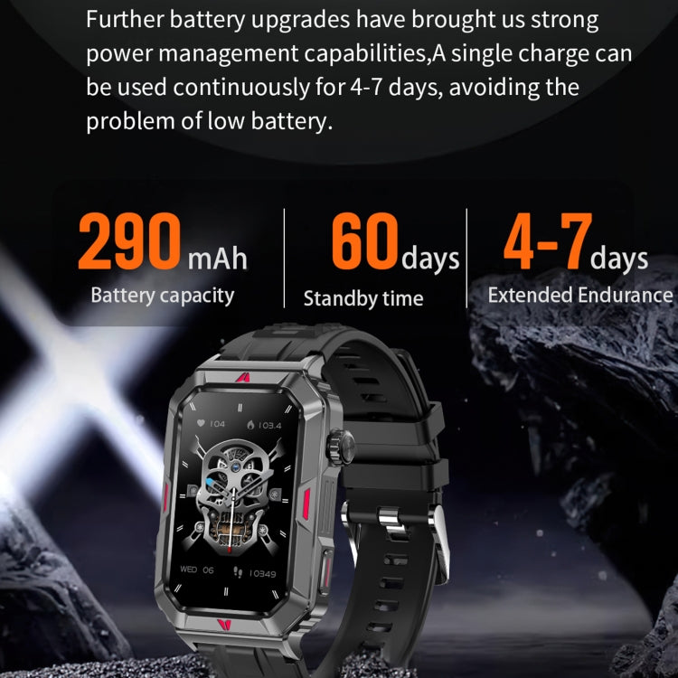 CF26 1.57inch BT5.2 Smart Bracelet Support Sleep Detection, Style:Silicone Strap(Camo Silver) by buy2fix