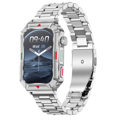 CF26 1.57inch BT5.2 Smart Bracelet Support Sleep Detection, Style:Steel Strap(Silver) by buy2fix
