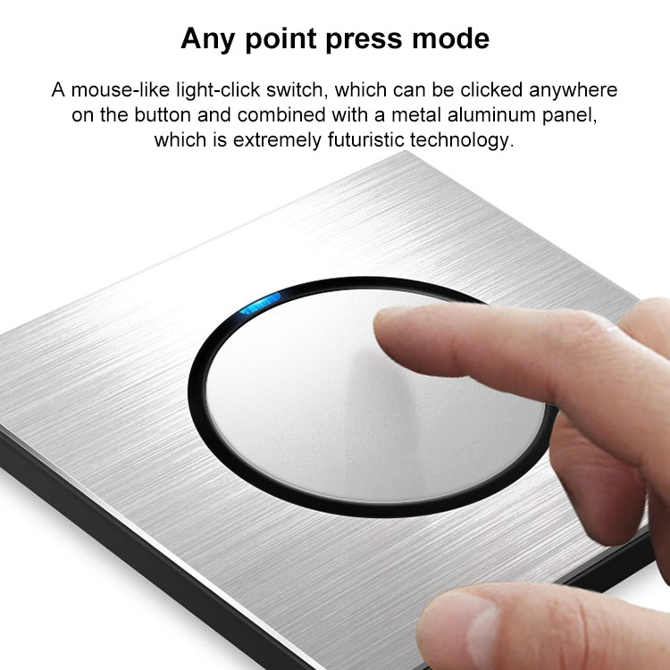 86mm Gray Aluminum Wire Drawing LED Switch Panel, Style:Triple Open Dual Control by buy2fix