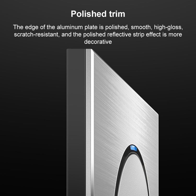 86mm Gray Aluminum Wire Drawing LED Switch Panel, Style:Triple Open Dual Control by buy2fix