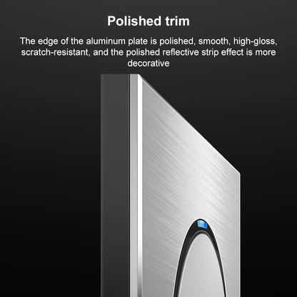 86mm Gray Aluminum Wire Drawing LED Switch Panel, Style:Triple Open Dual Control by buy2fix