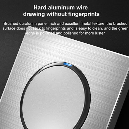 86mm Gray Aluminum Wire Drawing LED Switch Panel, Style:Triple Open Dual Control by buy2fix