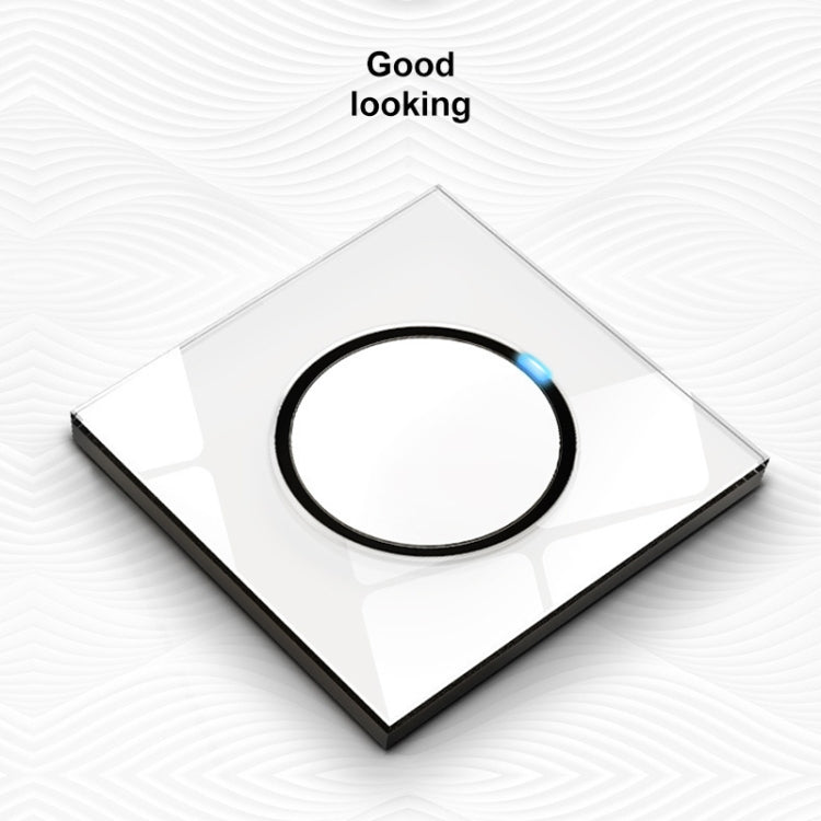 86mm Round LED Tempered Glass Switch Panel, White Round Glass, Style:Telephone-Computer Socket - Consumer Electronics by buy2fix | Online Shopping UK | buy2fix