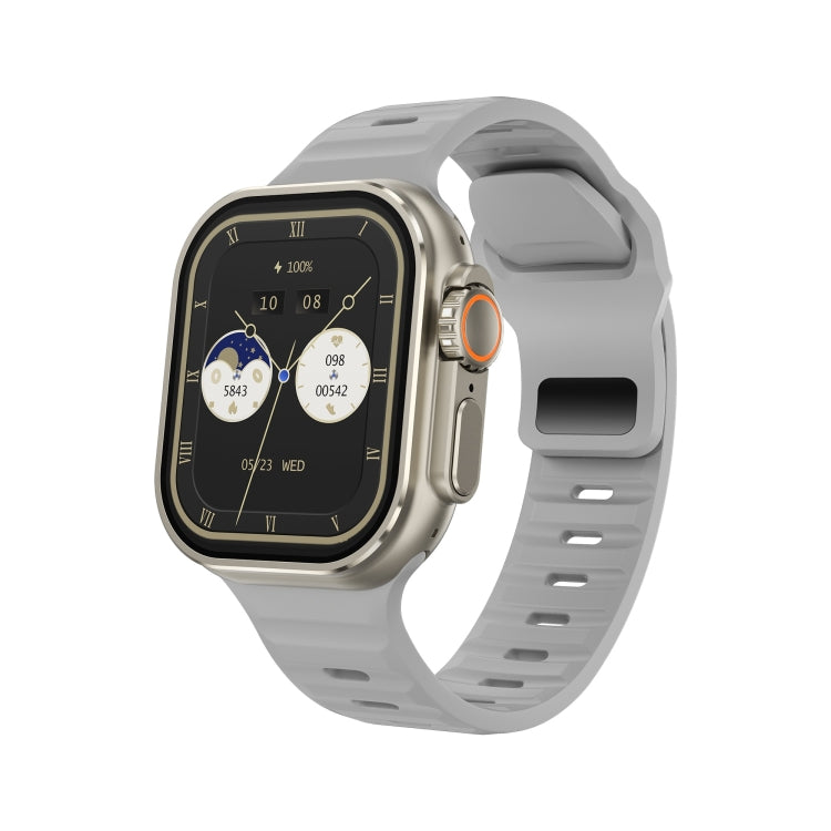 iW9 Ultra 2.04 inch Screen Smart Call Watch, BT Call / Heart Rate / Blood Pressure / Blood Oxygen(Grey Gold) by buy2fix