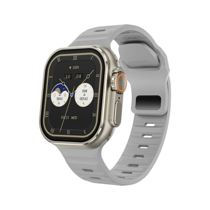 iW9 Ultra 2.04 inch Screen Smart Call Watch, BT Call / Heart Rate / Blood Pressure / Blood Oxygen(Grey Gold) by buy2fix