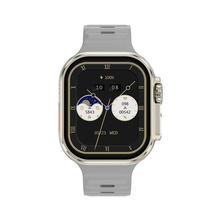 iW9 Ultra 2.04 inch Screen Smart Call Watch, BT Call / Heart Rate / Blood Pressure / Blood Oxygen(Grey Gold) by buy2fix