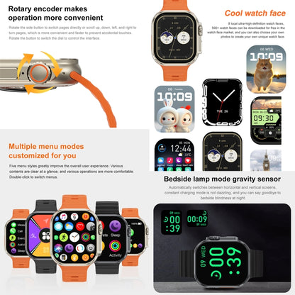 iW9 Ultra 2.04 inch Screen Smart Call Watch, BT Call / Heart Rate / Blood Pressure / Blood Oxygen(Grey Gold) by buy2fix