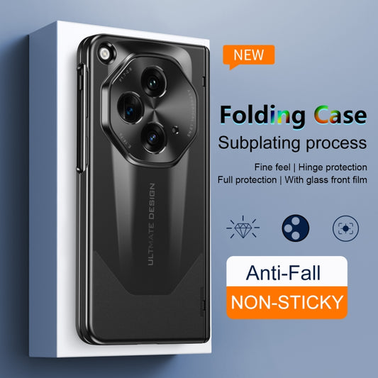 For OPPO Find N3 / OnePlus Open Integrated Frosted Electroplating Full Coverage Phone Case with Pen/Pen Slots(Black) by buy2fix