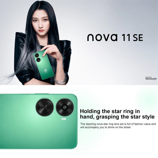 HUAWEI nova 11 SE, 256GB, Screen Fingerprint Identification, 6.67 inch HarmonyOS 4.0 Qualcomm Snapdragon 680 Octa Core, Network: 4G, NFC, OTG, Not Support Google Play(Green) by Huawei