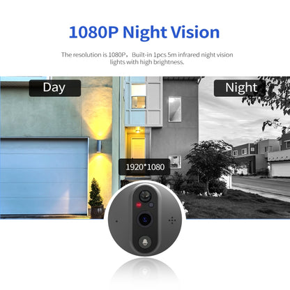 ESCAM C86 1080P 4.3 inch Smart WiFi Digital Door Viewer Supports Wide-Angle PIR & Night Vision & Dingdong Photo(White) - Video DoorBell by ESCAM | Online Shopping UK | buy2fix