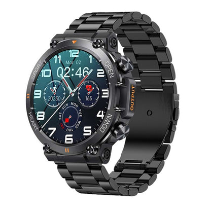 K56 Pro 1.39 inch Smart Steel Strap Wristband Support Heart Rate Monitoring / Blood Pressure Monitoring(Black Three Strains) by buy2fix