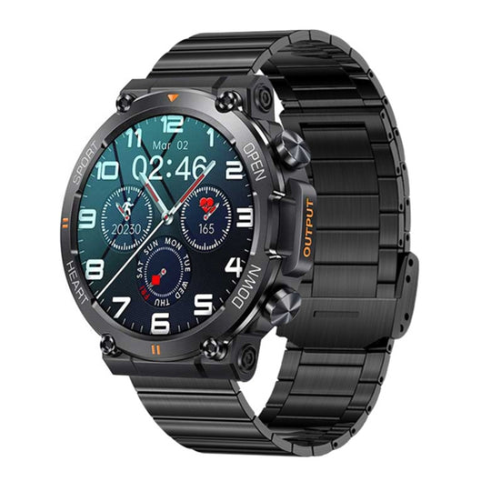 K56 Pro 1.39 inch Smart Steel Strap Wristband Support Heart Rate Monitoring / Blood Pressure Monitoring(Black Bamboo Joint)