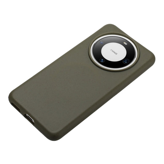 For Huawei Mate 60 Pro Wheat MagSafe Magnetic Straw Material + TPU Phone Case(Army Green) by buy2fix