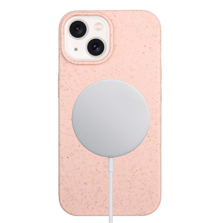 For iPhone 13 Wheat MagSafe Magnetic Straw Material + TPU Phone Case(Pink) - iPhone 13 Cases by buy2fix | Online Shopping UK | buy2fix