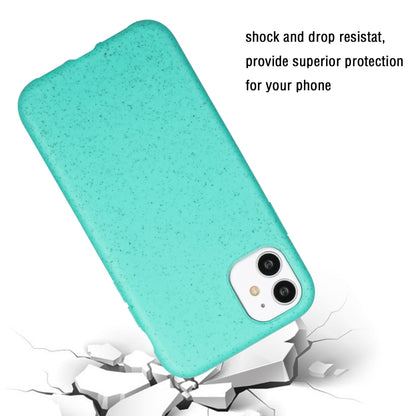 For iPhone 12 Wheat MagSafe Magnetic Straw Material + TPU Phone Case(Green) by buy2fix