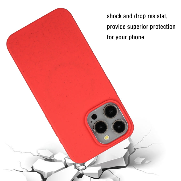 For iPhone 12 Pro Max Wheat MagSafe Magnetic Straw Material + TPU Phone Case(Red) by buy2fix