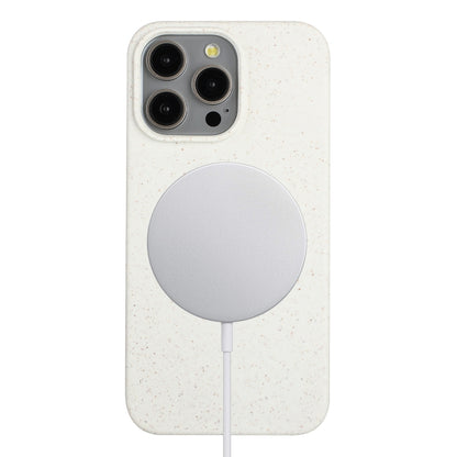 For iPhone 12 Pro Wheat MagSafe Magnetic Straw Material + TPU Phone Case(White) by buy2fix