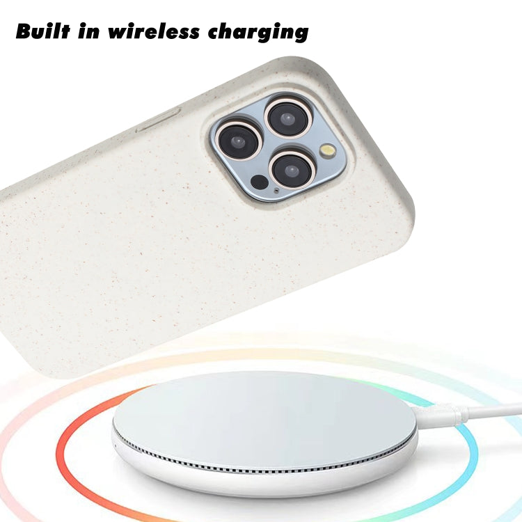 For iPhone 12 Pro Wheat MagSafe Magnetic Straw Material + TPU Phone Case(White) by buy2fix