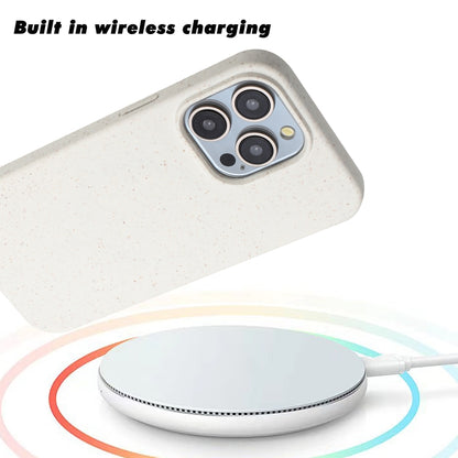 For iPhone 12 Pro Wheat MagSafe Magnetic Straw Material + TPU Phone Case(White) by buy2fix