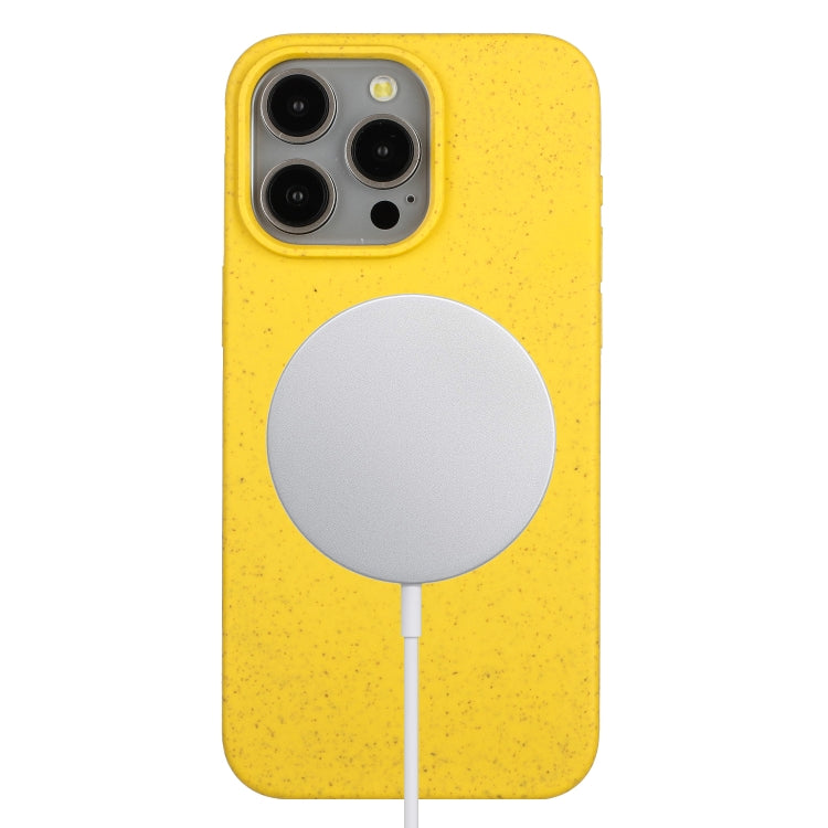 For iPhone 11 Pro Max Wheat MagSafe Magnetic Straw Material + TPU Phone Case(Yellow) by buy2fix