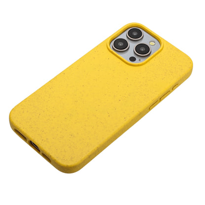For iPhone 11 Pro Max Wheat MagSafe Magnetic Straw Material + TPU Phone Case(Yellow) by buy2fix