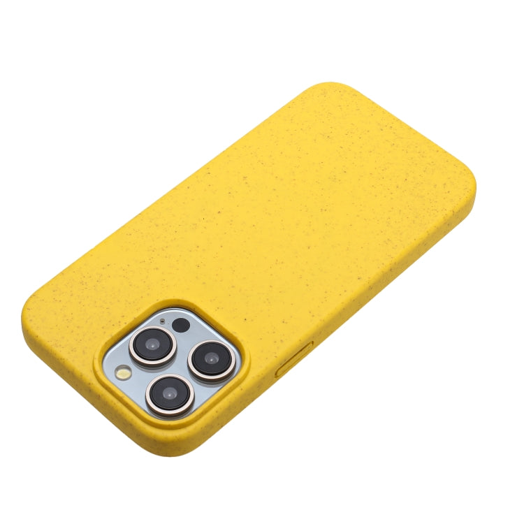 For iPhone 11 Pro Max Wheat MagSafe Magnetic Straw Material + TPU Phone Case(Yellow) by buy2fix