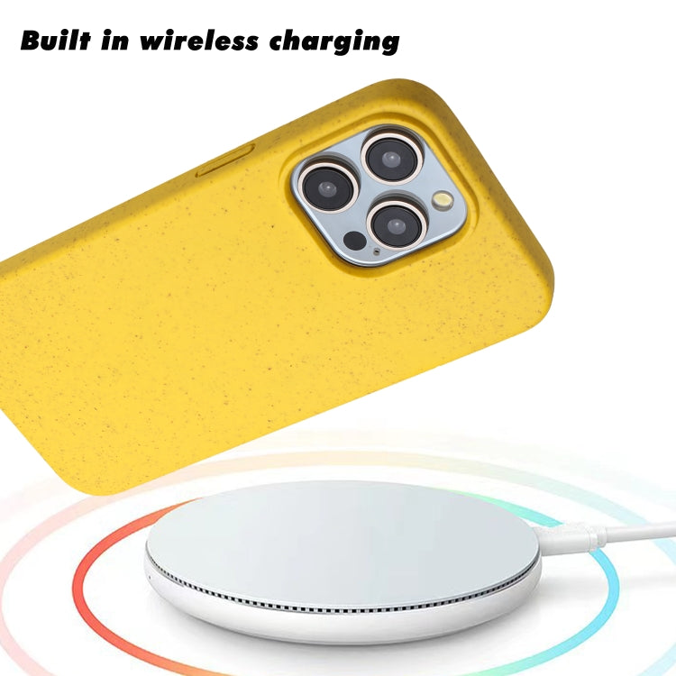 For iPhone 11 Pro Max Wheat MagSafe Magnetic Straw Material + TPU Phone Case(Yellow) by buy2fix