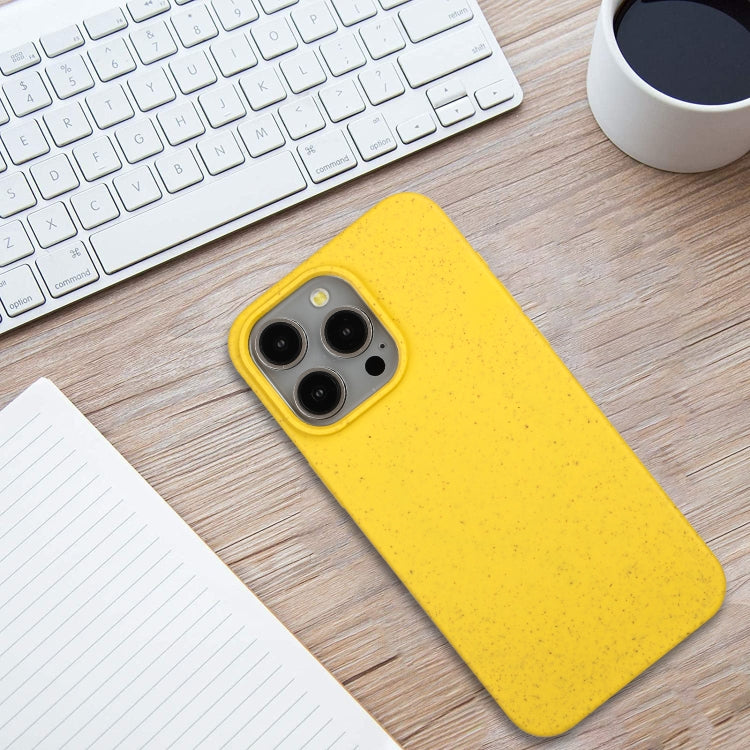 For iPhone 11 Pro Max Wheat MagSafe Magnetic Straw Material + TPU Phone Case(Yellow) by buy2fix