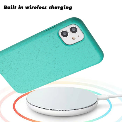 For iPhone 11 Wheat MagSafe Magnetic Straw Material + TPU Phone Case(Green) by buy2fix
