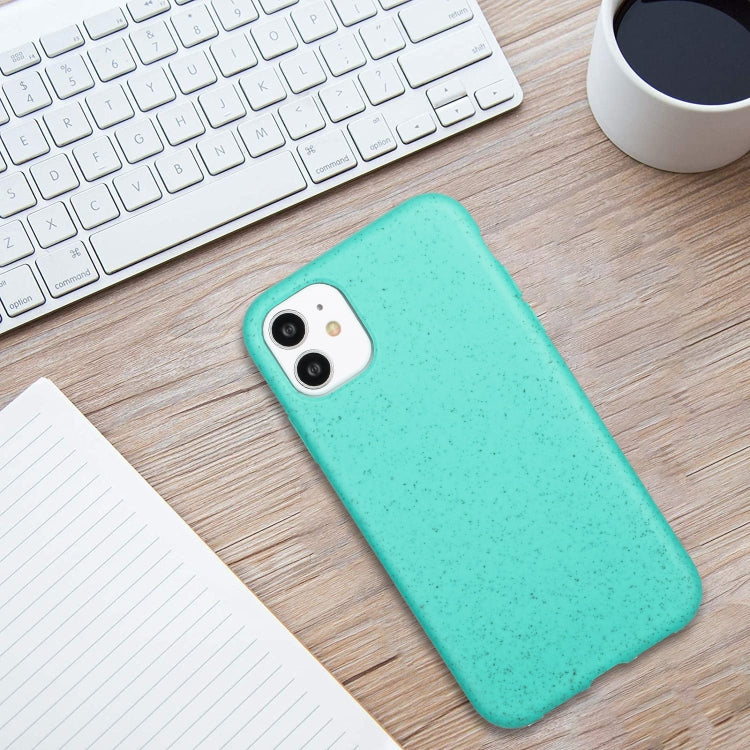 For iPhone 11 Wheat MagSafe Magnetic Straw Material + TPU Phone Case(Green) by buy2fix