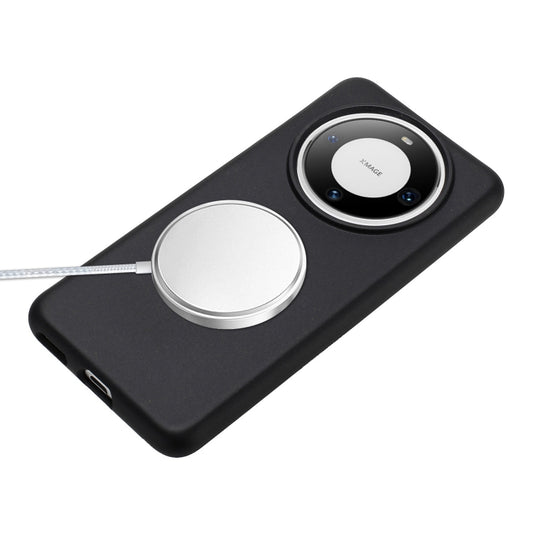 For Huawei Mate 60 Pro Wheat MagSafe Magnetic Straw Material + TPU Phone Case with Lanyard(Black) by buy2fix