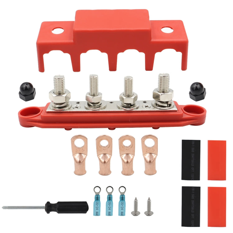 CP-4016 M10+M8 Power Distribution Block Terminal Studs with Terminals(Red) by buy2fix