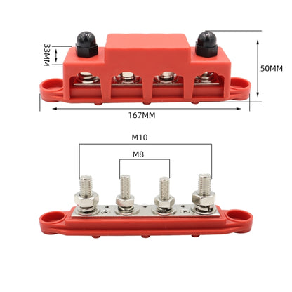 CP-4016 M10+M8 Power Distribution Block Terminal Studs with Terminals(Red) by buy2fix