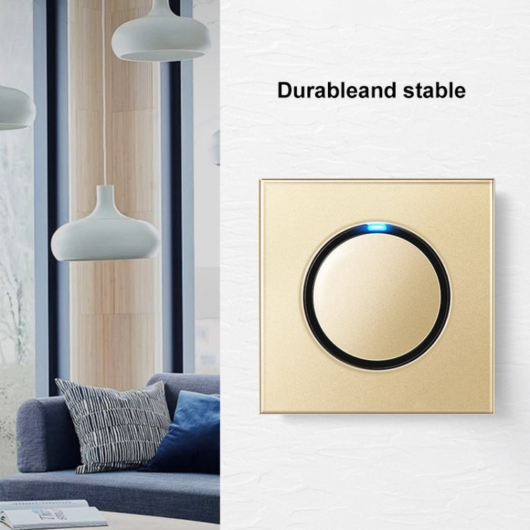 86mm Round LED Tempered Glass Switch Panel, Gold Round Glass, Style:Computer Socket - Consumer Electronics by buy2fix | Online Shopping UK | buy2fix