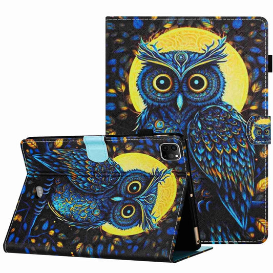 For iPad 11 Pro 2024 / 2020 / Air 4 10.9 Painted Pattern Stitching Smart Leather Tablet Case(Moonlight Eagle) by buy2fix