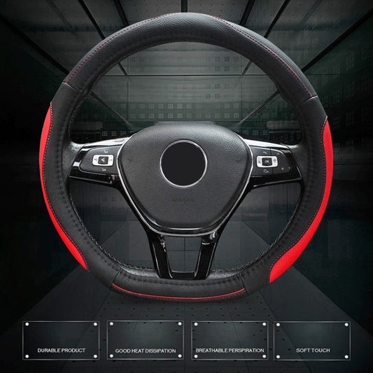 D Style Car Universal Anti-skid Steering Wheel Cover, Diameter: 38cm(Black Orange) by buy2fix