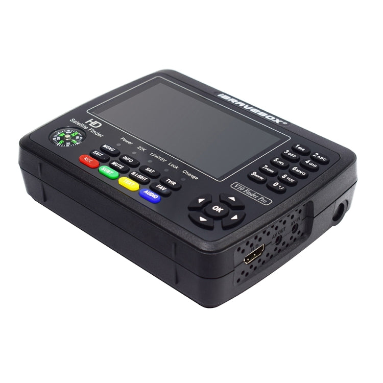 iBRAVEBOX V10 Finder Pro 4.3 inch Display Digital Satellite Meter Signal Finder, Support DVB-S/S2/S2X/T/T2/C, Plug Type:EU Plug(Black) by buy2fix