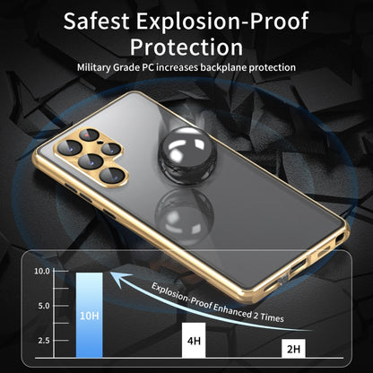 For Samsung Galaxy S24+ 5G Privacy Full Cover Magnetic Metal Tempered Glass Phone Case(Black) by buy2fix
