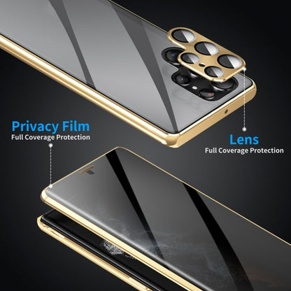 For Samsung Galaxy S24+ 5G Privacy Full Cover Magnetic Metal Tempered Glass Phone Case(Black) by buy2fix