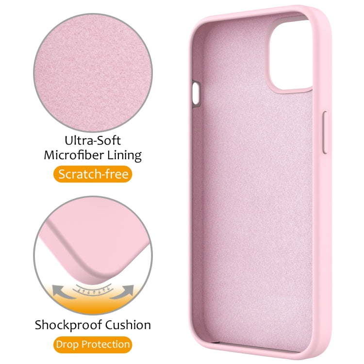 For iPhone 12 Pro Liquid Silicone MagSafe Magnetic Phone Case with Ring Holder(Grey Pink) by buy2fix