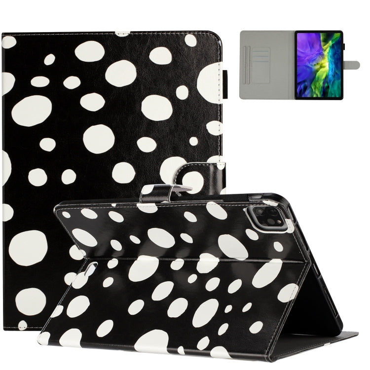 For iPad 2025 / 2022 Dot Pattern Leather Smart Tablet Case(Black White) by buy2fix