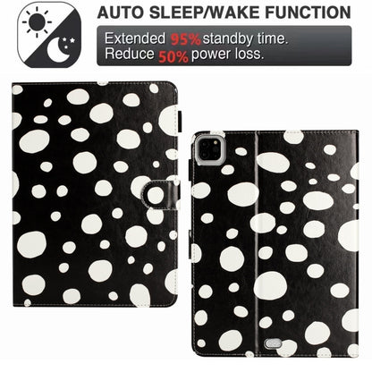 For iPad 2025 / 2022 Dot Pattern Leather Smart Tablet Case(Black White) by buy2fix
