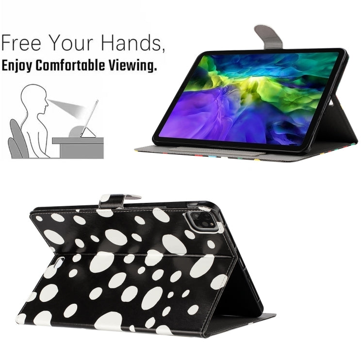 For iPad 2025 / 2022 Dot Pattern Leather Smart Tablet Case(Black White) by buy2fix