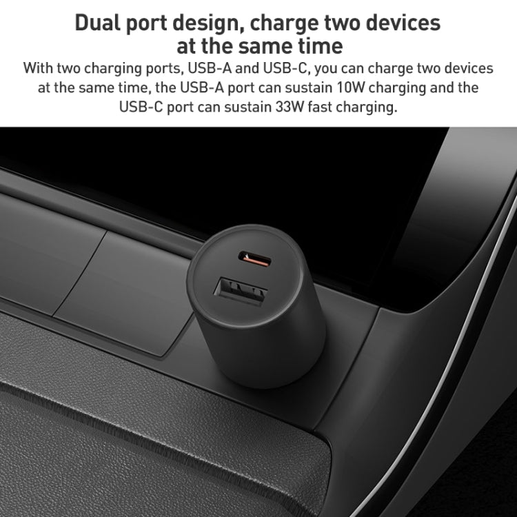 Original Xiaomi 43W Dual Ports USB + USB-C / Type-C Car Charger 1A1C(Black) - Car Charger by Xiaomi | Online Shopping UK | buy2fix