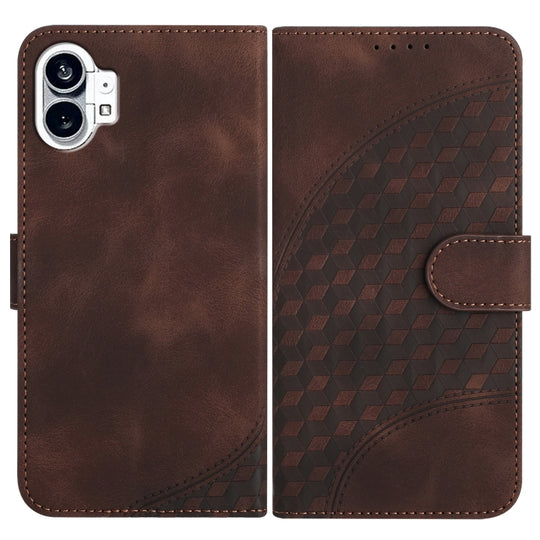 For Nothing Phone 1 Elephant Head Embossed Phone Leather Case with Lanyard(Coffee)