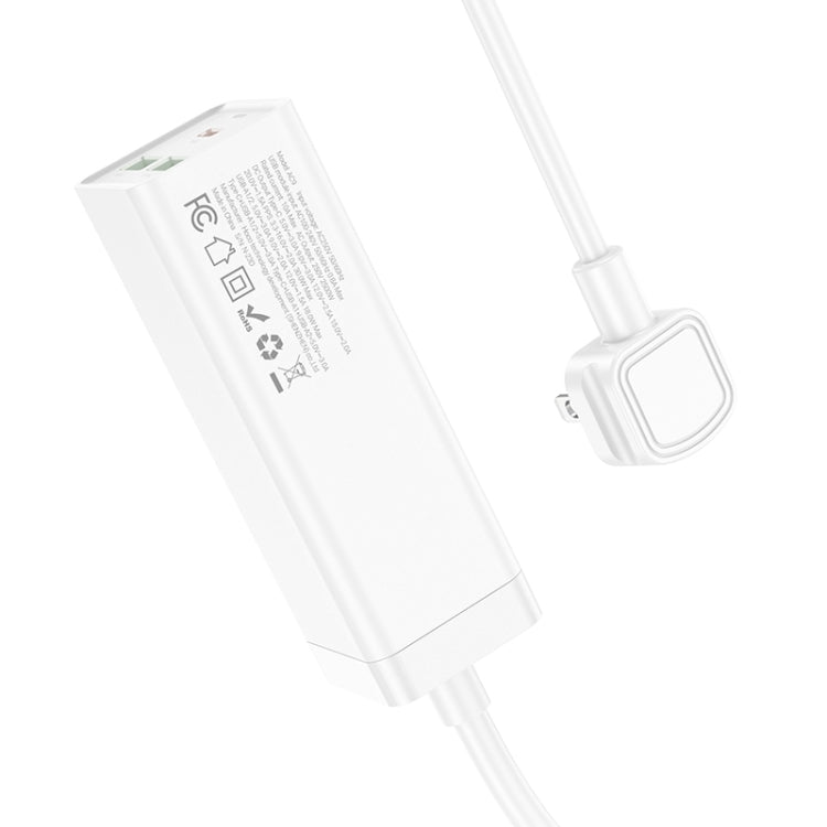 hoco AC9 Talent PD30W Type-C+2USB Ports with 1 Socket Desktop Charger, Cable Length: 1.5m, US Plug(White) - Extension Socket by hoco | Online Shopping UK | buy2fix