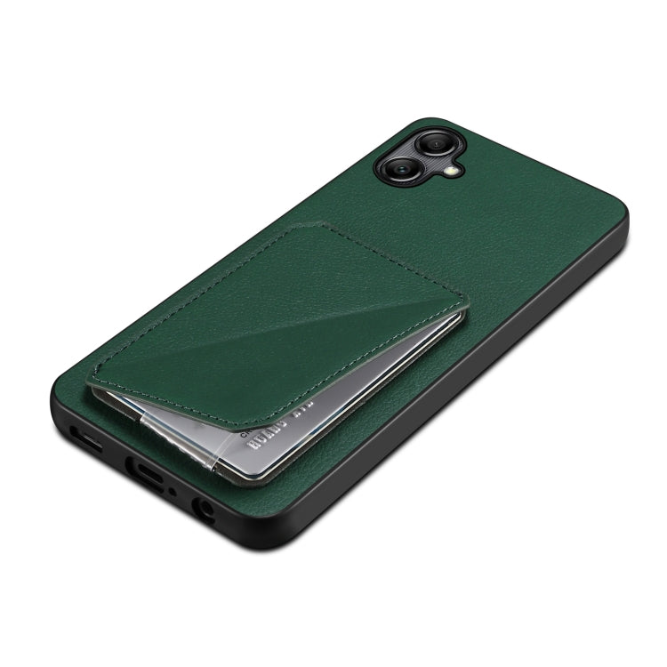 For Samsung Galaxy A05G Denior Imitation Calf Leather Back Phone Case with Holder(Green) - Galaxy Phone Cases by Denior | Online Shopping UK | buy2fix