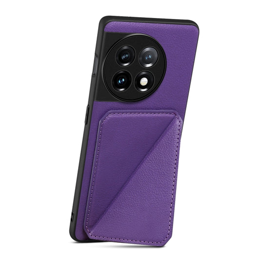 For Realme Narzo 60X / 11 5G / 11x Denior Imitation Calf Leather Back Phone Case with Holder(Purple) by Denior